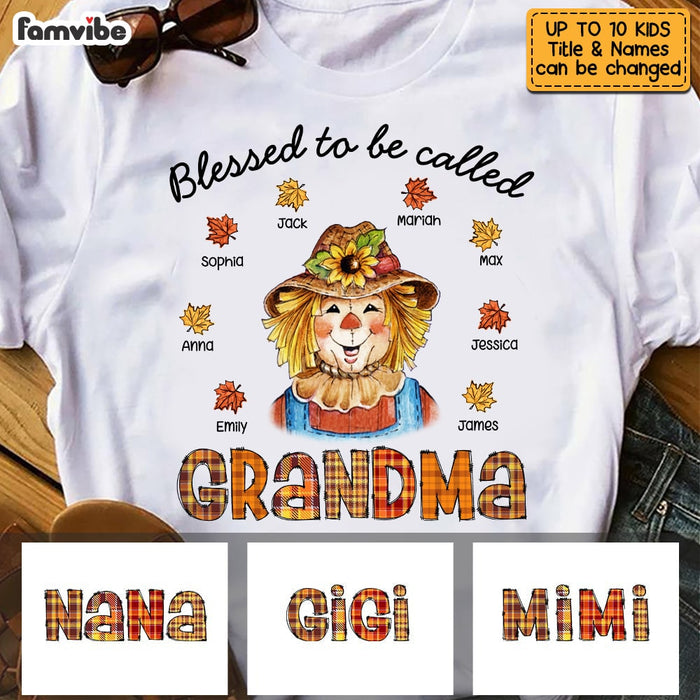 Personalized Fall Scarecrow Grandma T Shirt AG261 30O53 1
