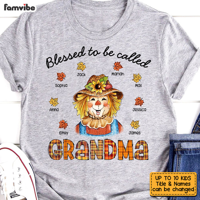 Personalized Fall Scarecrow Grandma T Shirt AG261 30O53 1