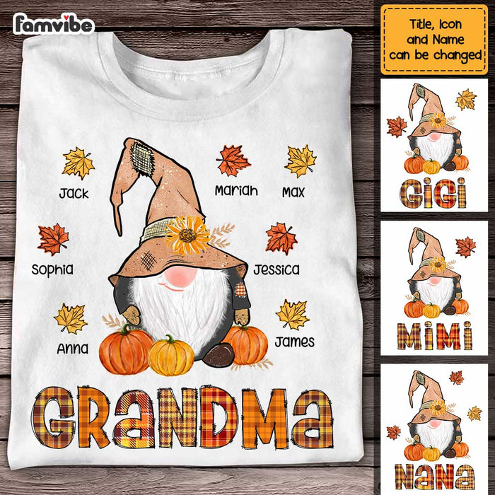 Personalized Fall Gnomes Grandma T Shirt AG262 30O47 1