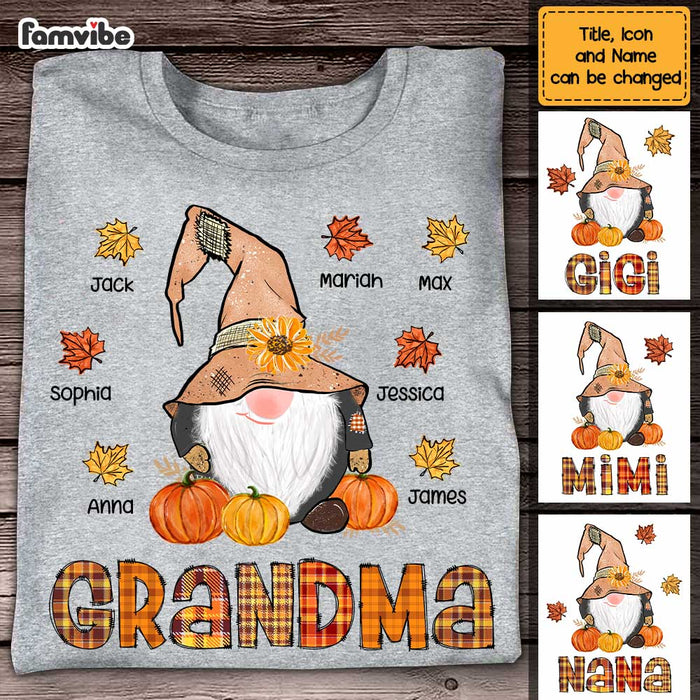 Personalized Fall Gnomes Grandma T Shirt AG262 30O47 1