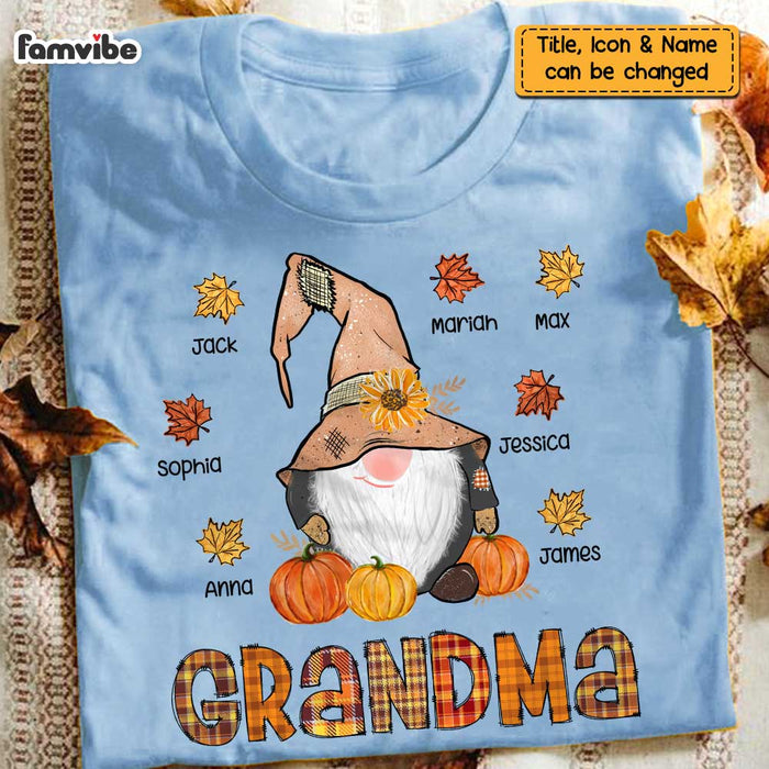 Personalized Fall Gnomes Grandma T Shirt AG262 30O47 1