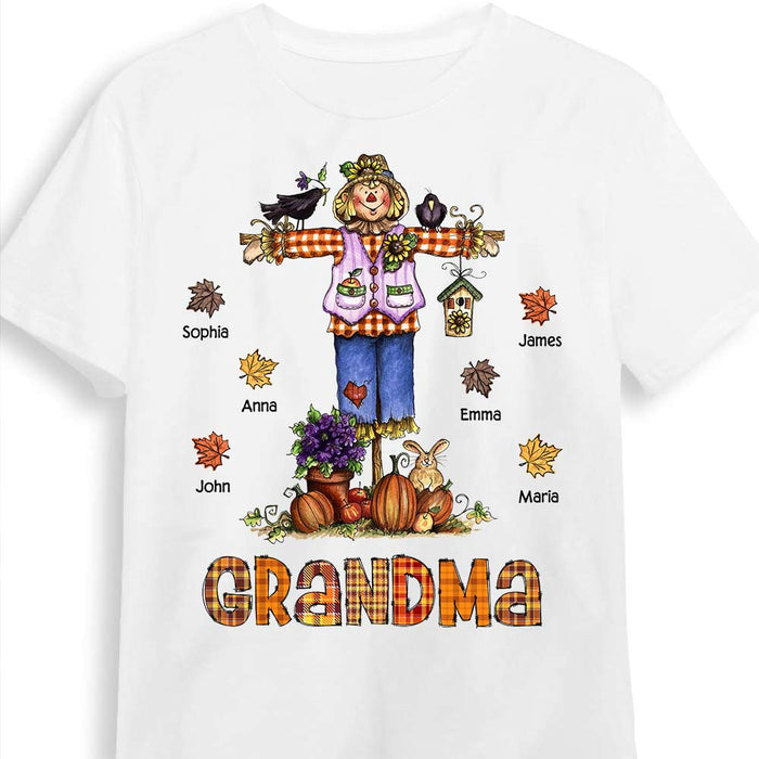 Personalized Fall Grandma Scarecrow T Shirt AG243 23O28 1