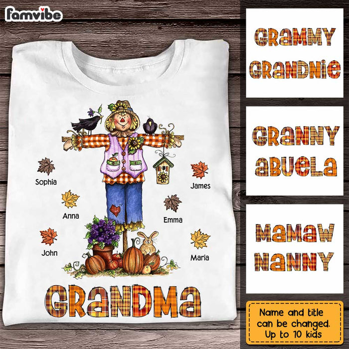 Personalized Fall Grandma Scarecrow T Shirt AG243 23O28 1