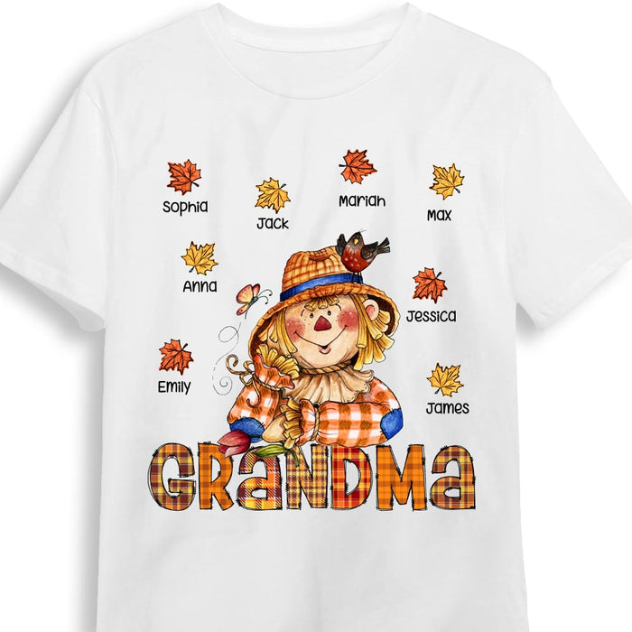 Personalized Hello Fall Grandma Scarecrow T Shirt AG252 58O53 1