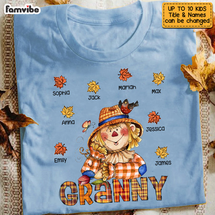 Personalized Hello Fall Grandma Scarecrow T Shirt AG252 58O53 1