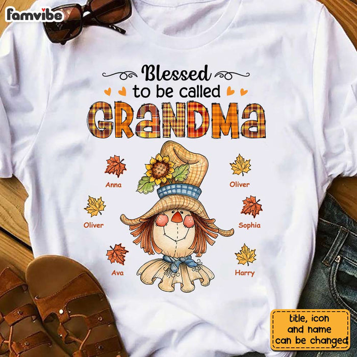 Personalized Fall Scarecrown Grandma T Shirt AG242 30O28 1