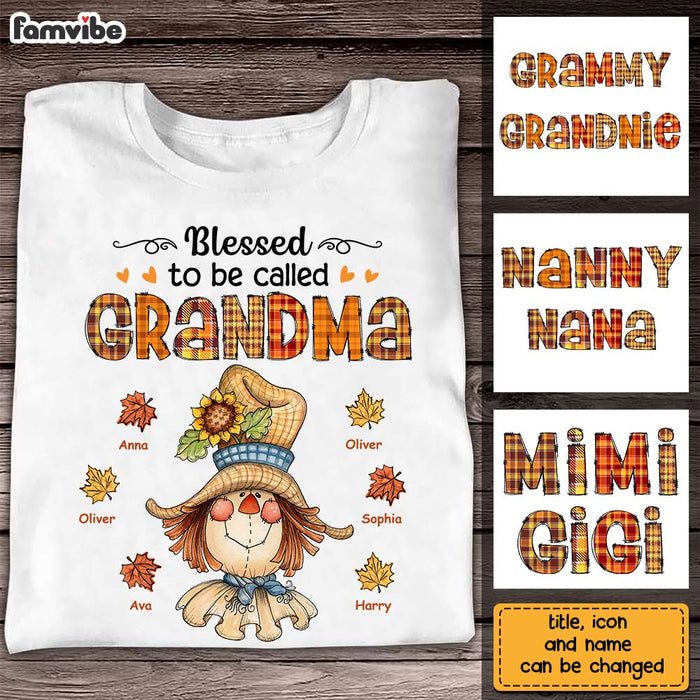 Personalized Fall Scarecrown Grandma T Shirt AG242 30O28 1