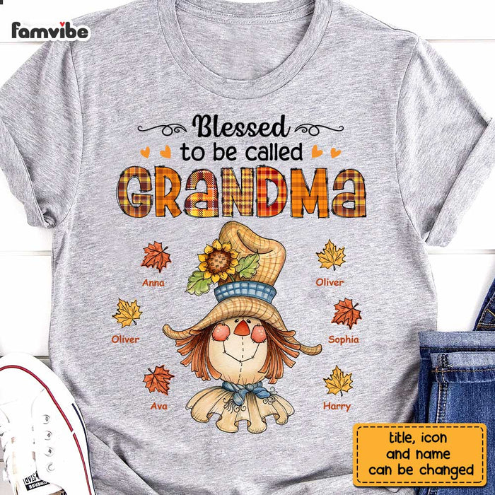 Personalized Fall Scarecrown Grandma T Shirt AG242 30O28 1