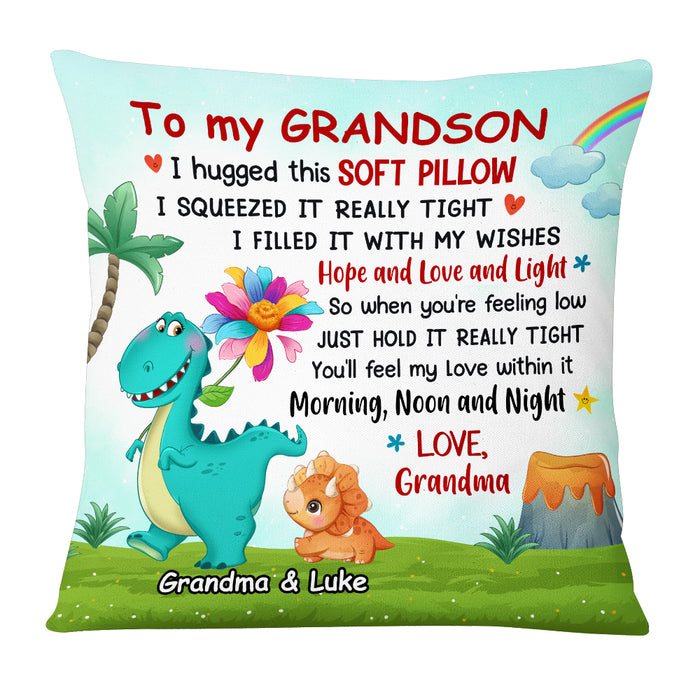 Personalized Hug This Pillow Grandmasaurs Dinosaur Flower AG247 58O53 1