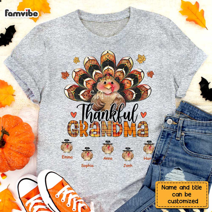 Personalized Thankful Grandma Turkey Fall Season T Shirt AG253 58O28 1