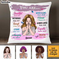 Personalized Girl You Are Beautiful Bible Verse Pillow AG248 58O34 thumb 1