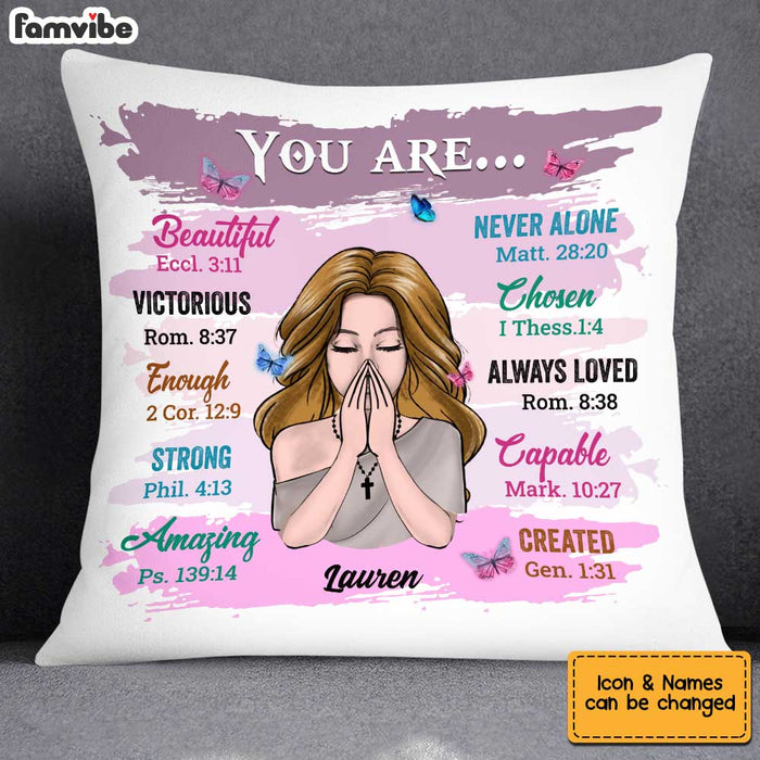 Personalized Girl You Are Beautiful Bible Verse Pillow AG248 58O34 1