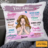 Personalized Girl You Are Beautiful Bible Verse Pillow AG248 58O34 thumb 1