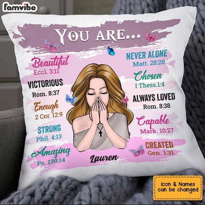 Personalized Girl You Are Beautiful Bible Verse Pillow AG248 58O34 1