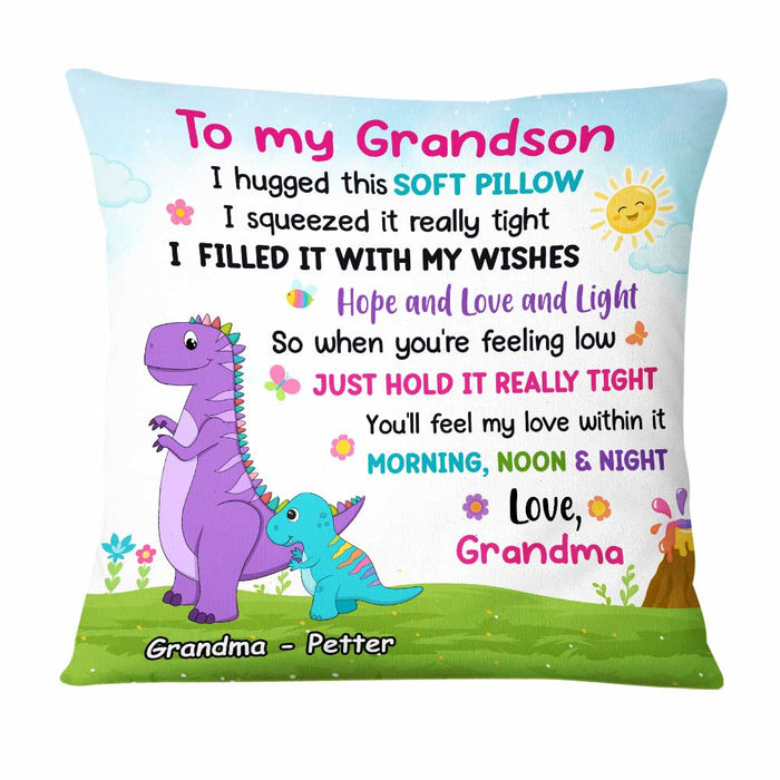 Personalized Dinosaur Grandmasarus Rainbow Hug This Pillow AG254 58O47 1