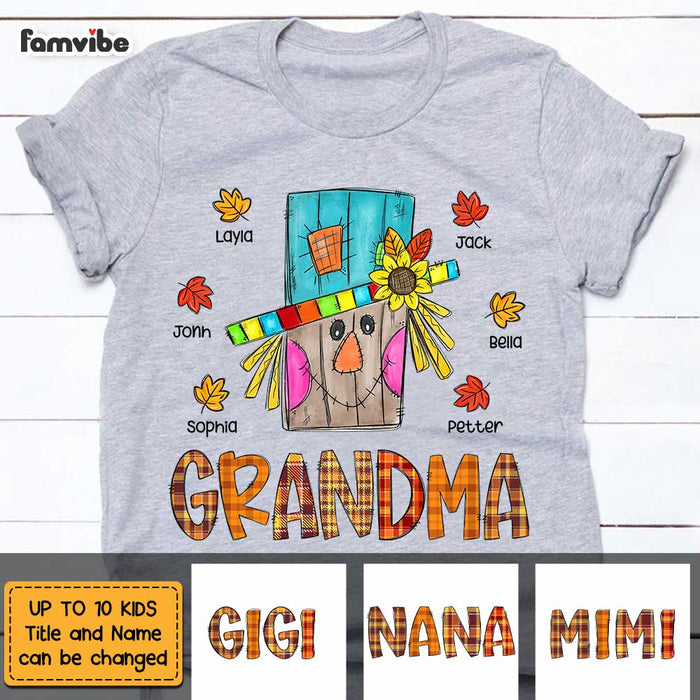 Personalized Grandma Scarecrown Fall T Shirt AG252 30O47 1