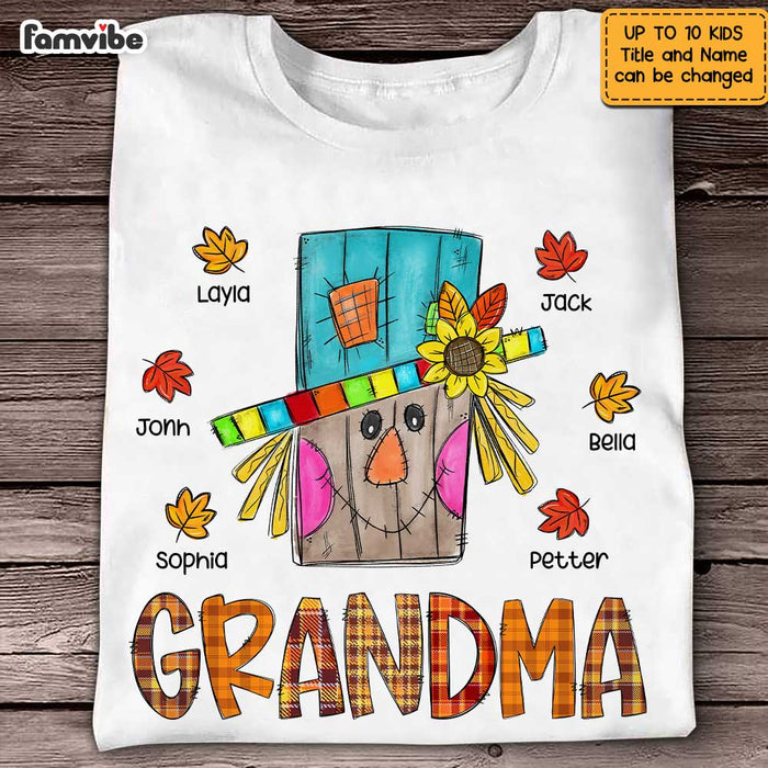 Personalized Grandma Scarecrown Fall T Shirt AG252 30O47 1