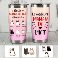 Personalized Cat Mom Maman De Chat French Steel Tumbler AP121 73O57 thumb 1