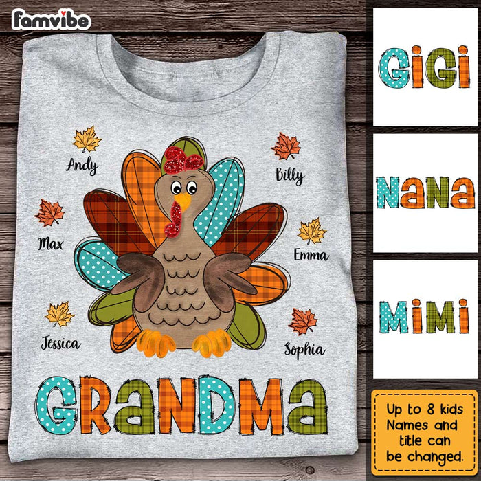 Personalized Fall Turkey Grandma T Shirt AG261 85O31 1
