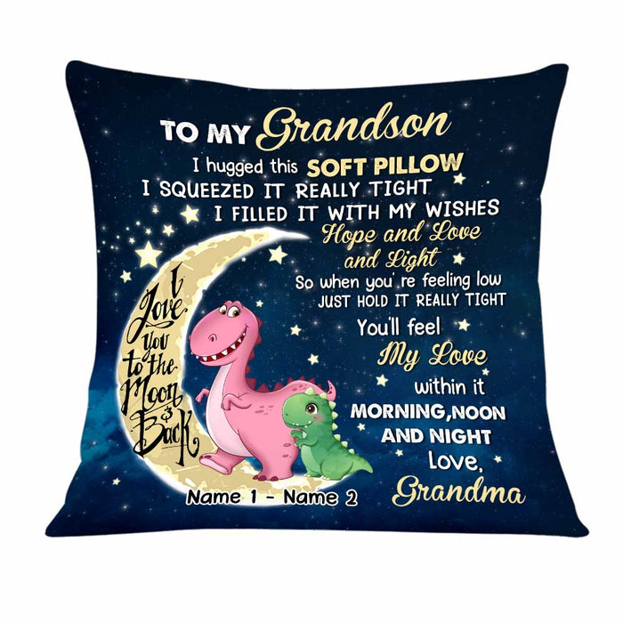 Personalized Grandma Dinosaur On The Moon Pillow AG253 30O34 1