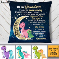 Personalized Grandma Dinosaur On The Moon Pillow AG253 30O34 thumb 1