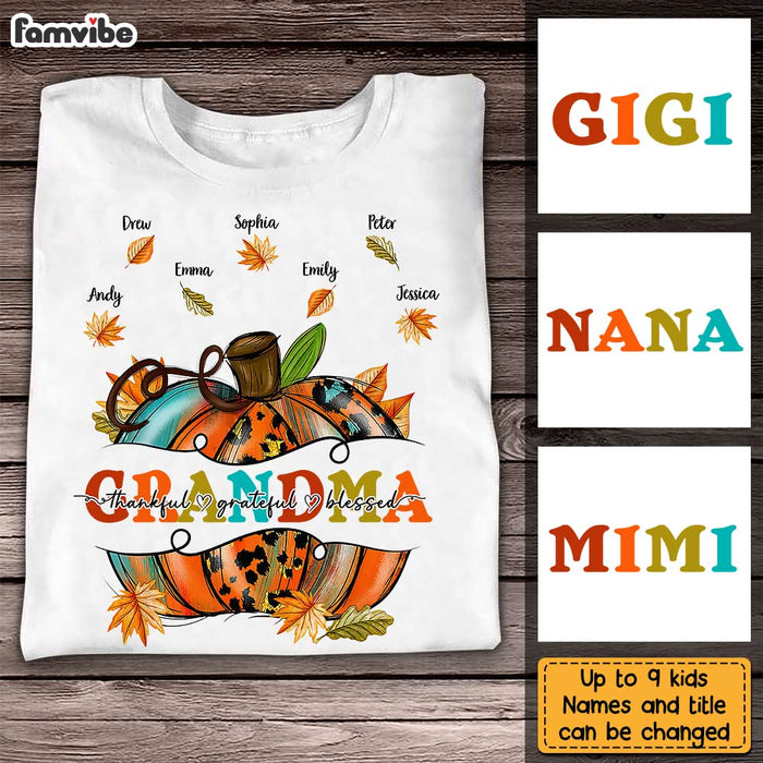 Personalized Fall Pumpkin Grandma T Shirt AG305 32O31 1