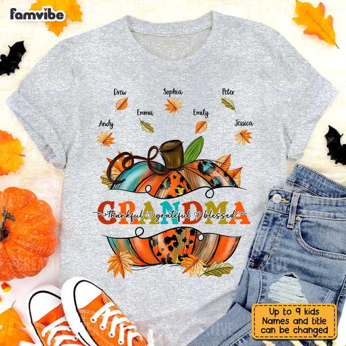 Personalized Fall Pumpkin Grandma T Shirt AG305 32O31 1