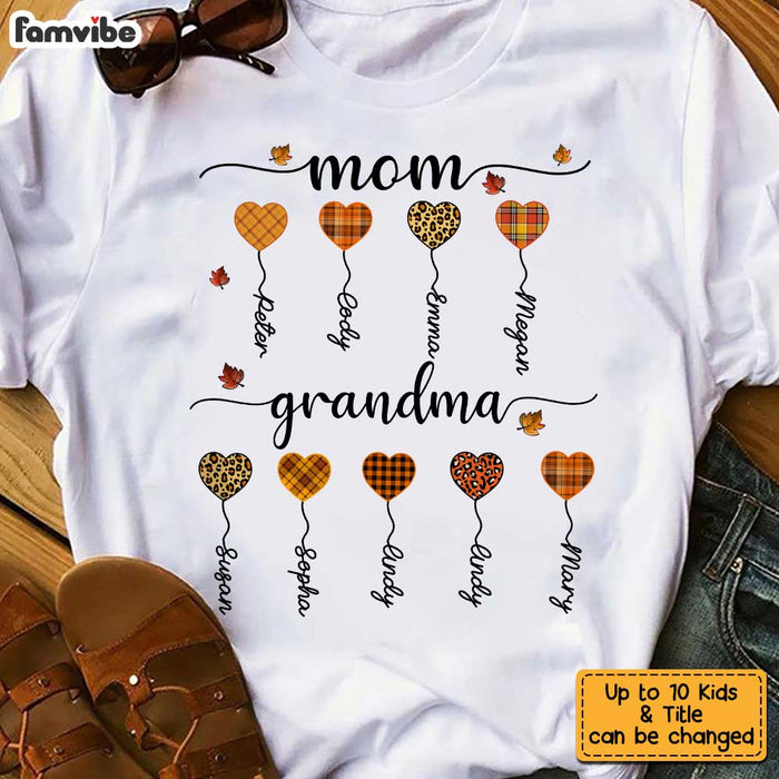 Personalized Fall Grandma Heart T Shirt AG272 32O34 1