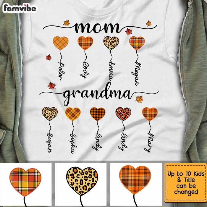 Personalized Fall Grandma Heart T Shirt AG272 32O34 1