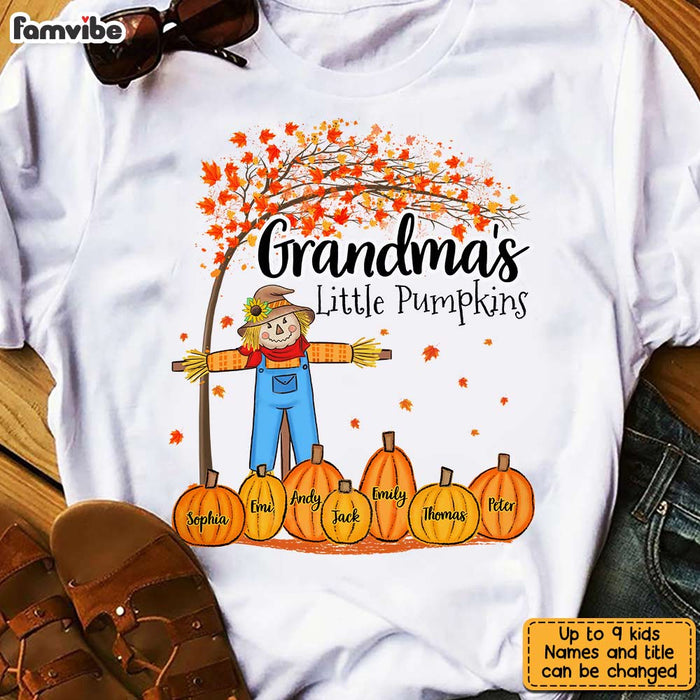 Personalized Fall Grandma Scarecrown Pumpkins T Shirt AG265 30O31 1