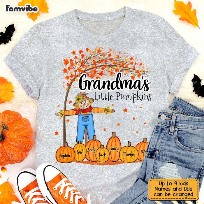 Personalized Fall Grandma Scarecrown Pumpkins T Shirt AG265 30O31 1