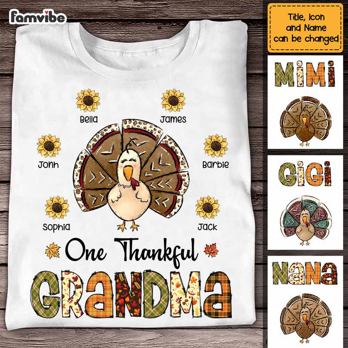 Personalized Fall Thankful Grandma Turkey T Shirt AG301 23O47 1