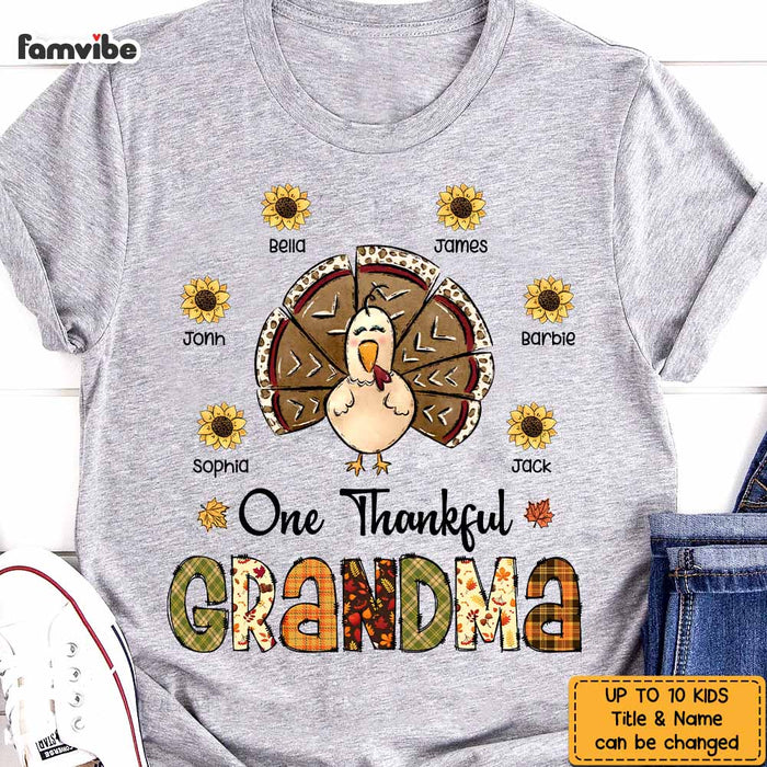 Personalized Fall Thankful Grandma Turkey T Shirt AG301 23O47 1