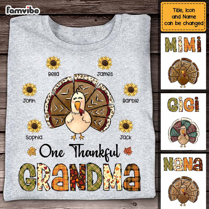 Personalized Fall Thankful Grandma Turkey T Shirt AG301 23O47 1
