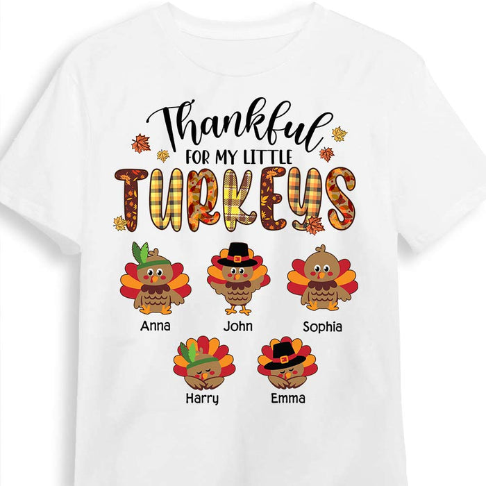 Personalized Thankful For My Little TurKeys Grandma T Shirt AG291 32O2 1