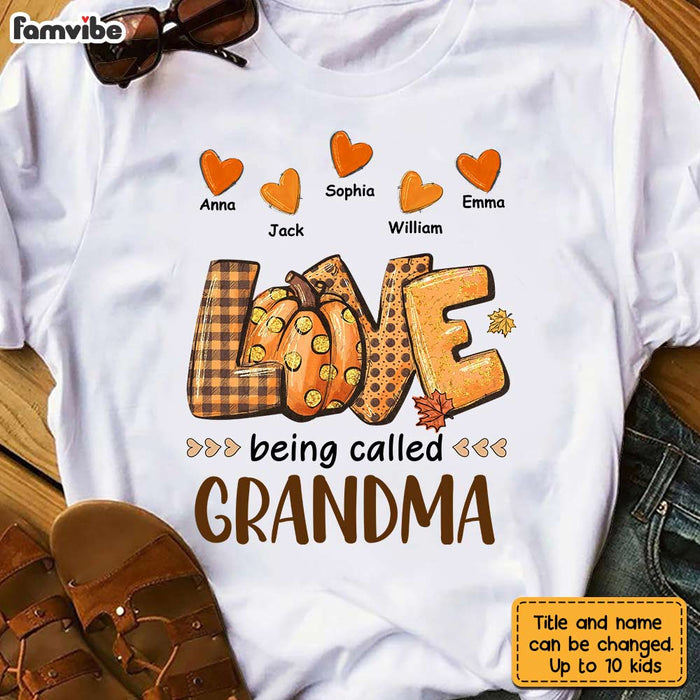 Personalized Fall Love Being Called Grandma T Shirt AG263 23O28 1