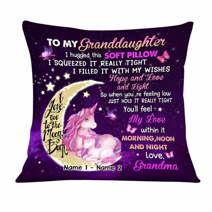 Personalized Unicorn Love To The Moon And Back Hug This Pillow AG255 58O34 1