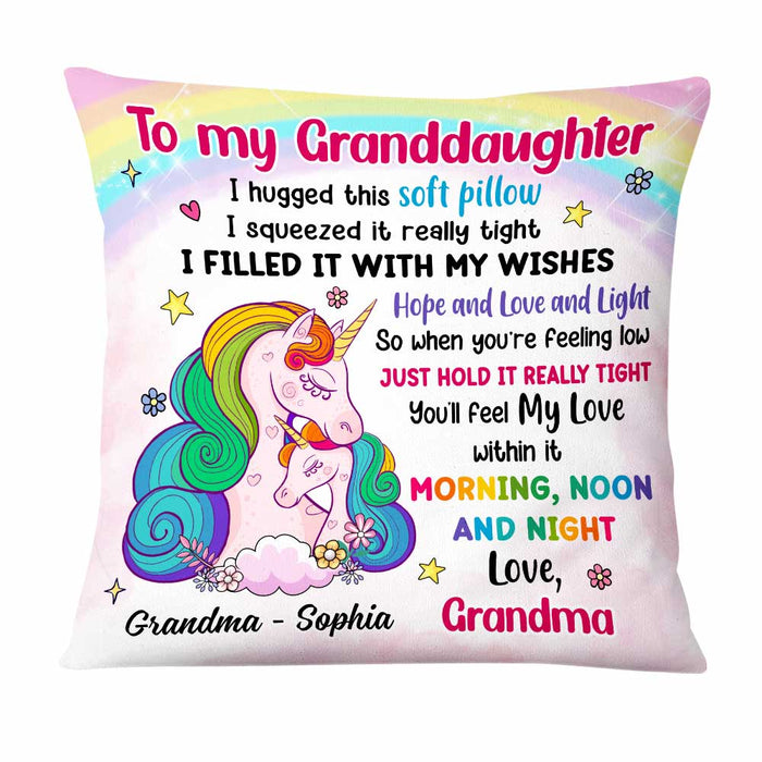 Personalized Unicorn To Granddaughter Hug This Pillow AG263 58O47 1