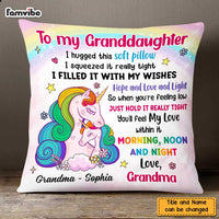 Personalized Unicorn To Granddaughter Hug This Pillow AG263 58O47 thumb 1