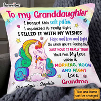 Personalized Unicorn To Granddaughter Hug This Pillow AG263 58O47 thumb 1