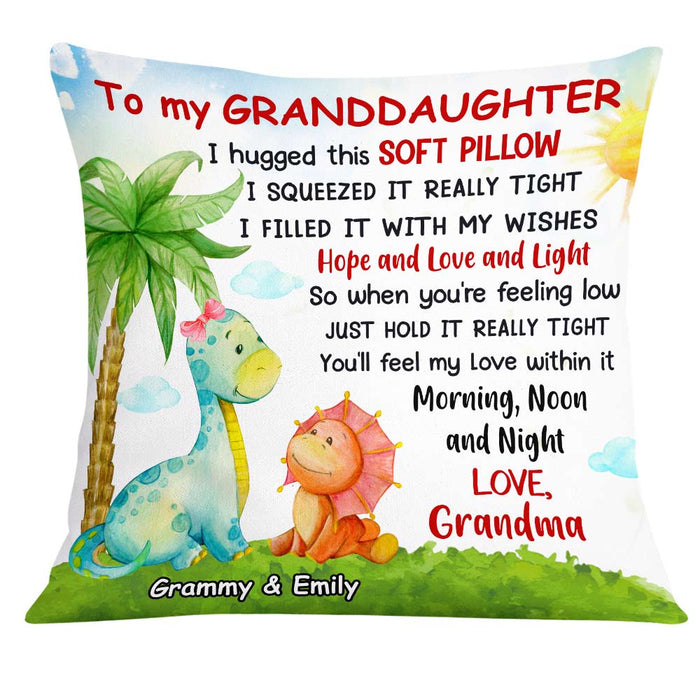 Personalized Hug This Dinosaur Granddaughter Pillow AG301 85O31 1