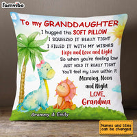 Personalized Hug This Dinosaur Granddaughter Pillow AG301 85O31 thumb 1