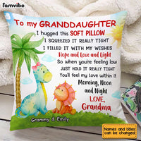 Personalized Hug This Dinosaur Granddaughter Pillow AG301 85O31 thumb 1