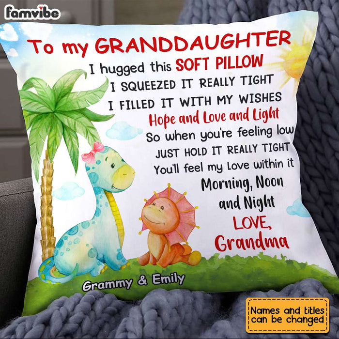 Personalized Hug This Dinosaur Granddaughter Pillow AG301 85O31 1