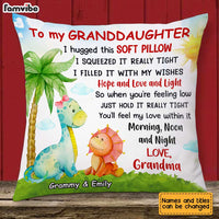 Personalized Hug This Dinosaur Granddaughter Pillow AG301 85O31 thumb 1