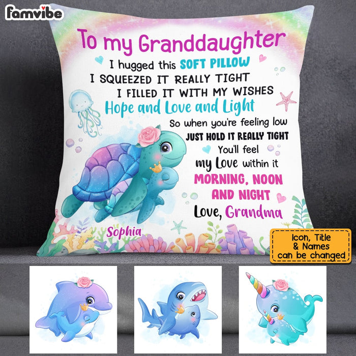 Personalized Granddaughter Sea Animals Hug This Pillow AG264 30O53 1