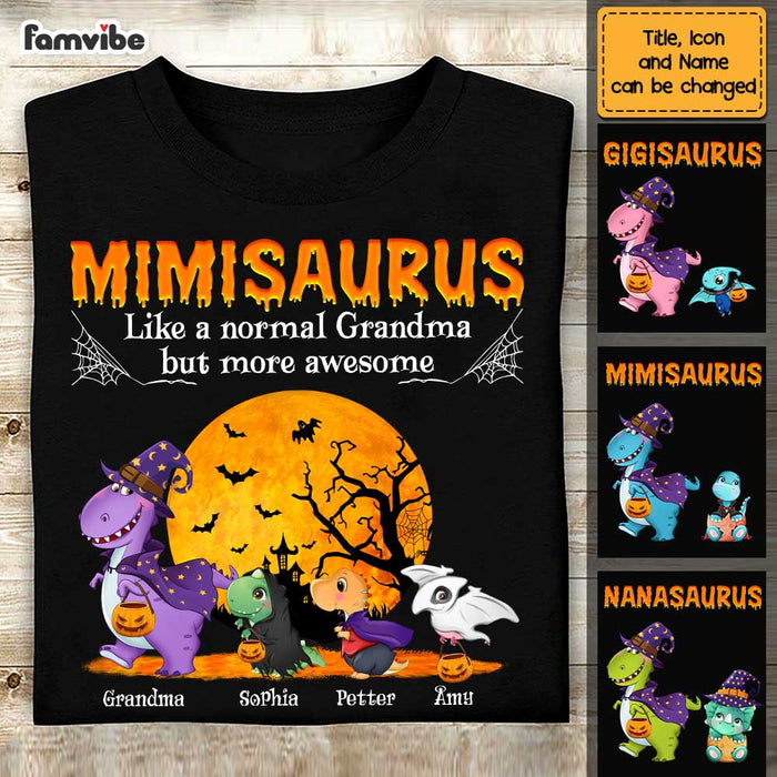 Personalized Grandma Dinosaur Halloween T Shirt - Hoodie - Sweatshirt AG271 30O47 1
