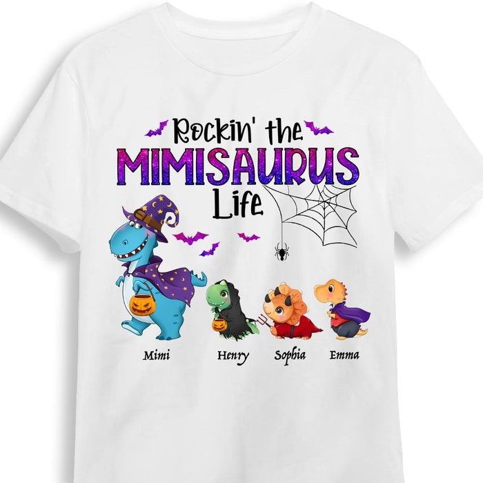 Personalized Rockin' Grandma Halloween Dinosaur Life T Shirt AG275 30O53 1