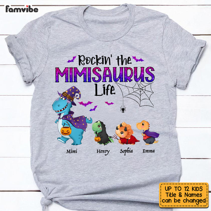 Personalized Rockin' Grandma Halloween Dinosaur Life T Shirt AG275 30O53 1