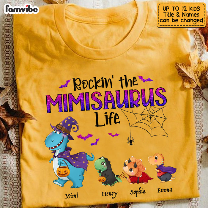 Personalized Rockin' Grandma Halloween Dinosaur Life T Shirt AG275 30O53 1